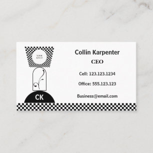 Chequered & Geometric Black White Shapes Business Card