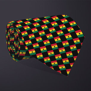 Chequered Ghana Flag Pattern  Tie