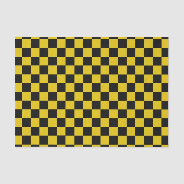 Chequered Gold and Black Tissue Paper (Front)