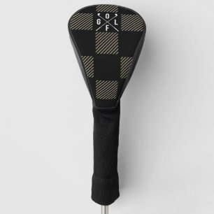 Chequered golf head cover