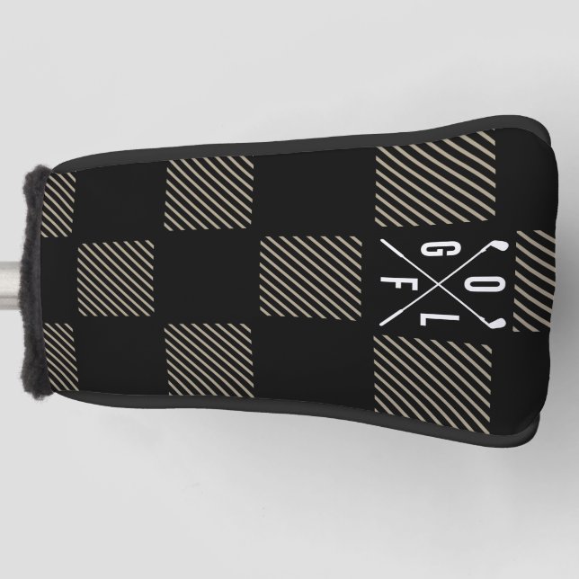 Chequered  golf head cover (Front)