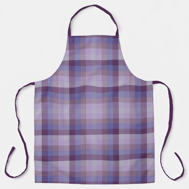 Chequered Grape Lavender Magenta Blue Purple       Apron (Front)