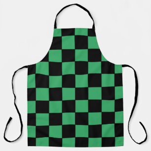 Chequered Green and Black Apron