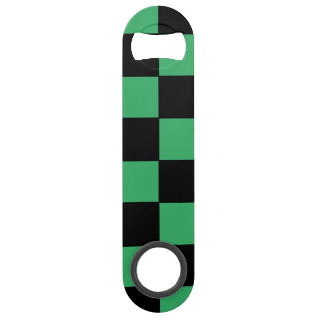 Chequered Green and Black Bar Key (Front)