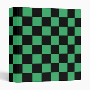 Chequered Green and Black Binder