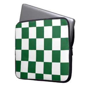 Chequered Green and White Laptop Sleeve