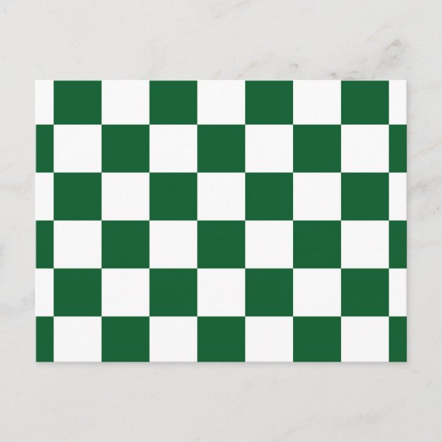 Chequered Green and White Postcard (Front)