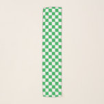 Chequered Green and White Scarf<br><div class="desc">Abstract digital art of green and white squares in a chequered formation.</div>