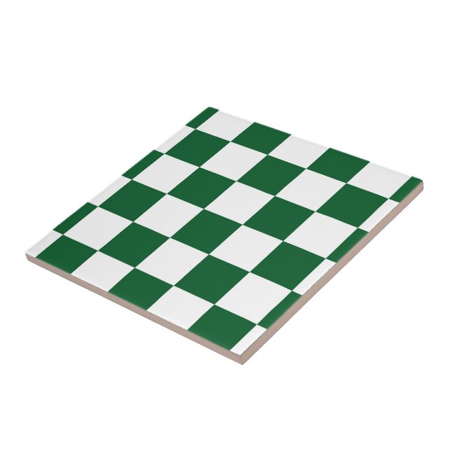 Chequered Green and White Tile (Side)