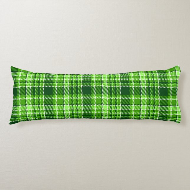 Chequered Green Colour Pattern Body Pillow (Front)