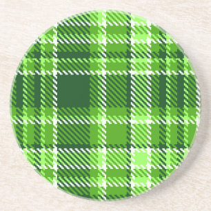 Chequered Green Colour Pattern Coaster