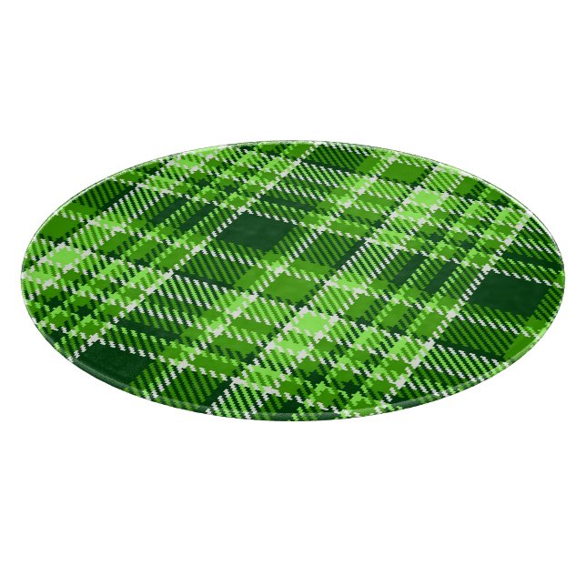 Chequered Green Colour Pattern Cutting Board (Corner)