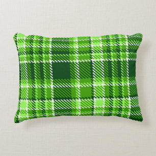 Chequered Green Colour Pattern Decorative Pillow