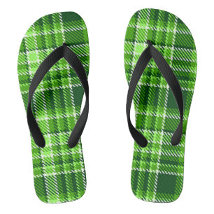 Chequered Green Colour Pattern Flip Flops