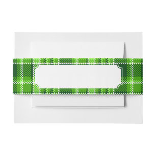 Chequered Green Colour Pattern Invitation Belly Band