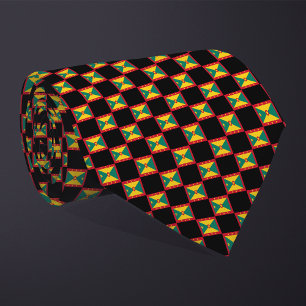 Chequered Grenada Flag Pattern  Tie