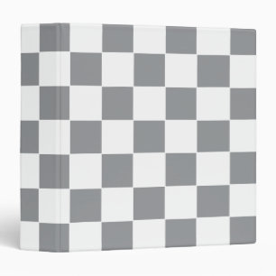 Chequered Grey and White Binder