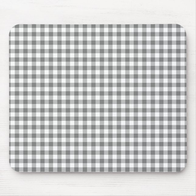 Chequered Grey and White Mouse Pad (Front)