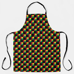 Chequered Guinea-Bissau Flag Pattern Apron