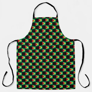 Chequered Guyana Flag Pattern Apron