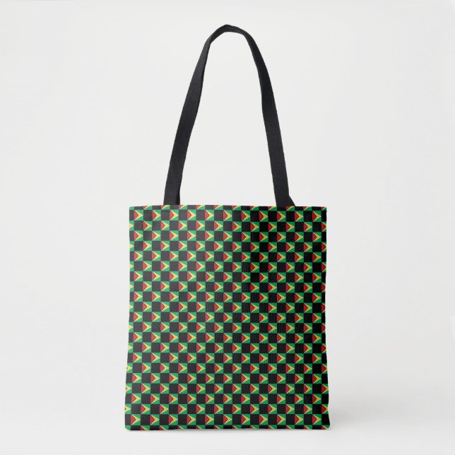 Chequered Guyana Flag Pattern  Tote Bag (Front)