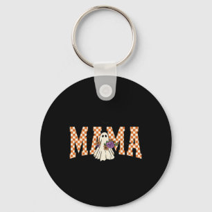 Chequered Halloween Ghost Mama Shirt Cute Floral B Keychain