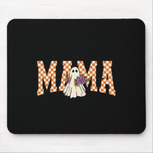Chequered Halloween Ghost Mama Shirt Cute Floral B Mouse Pad
