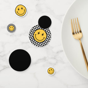 Chequered Happy Face Birthday Confetti