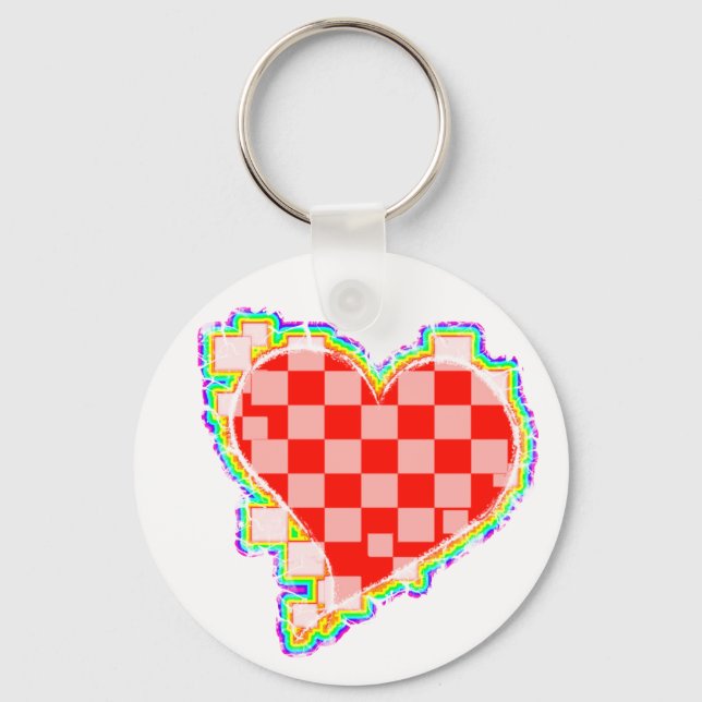 chequered heart. keychain (Front)