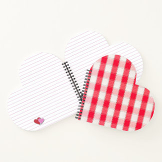 Chequered Heart Shaped Spiral Bound Notebook