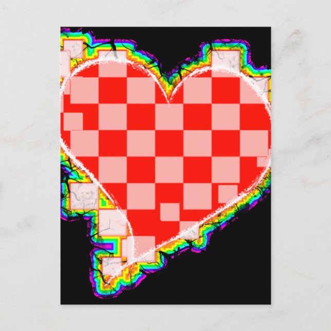 chequered heart. v2. postcard (Front)