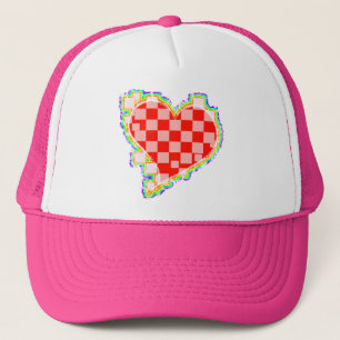 chequered heart. v2. trucker hat