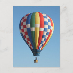 Chequered Hot Air Balloon New Mexico Postcard
