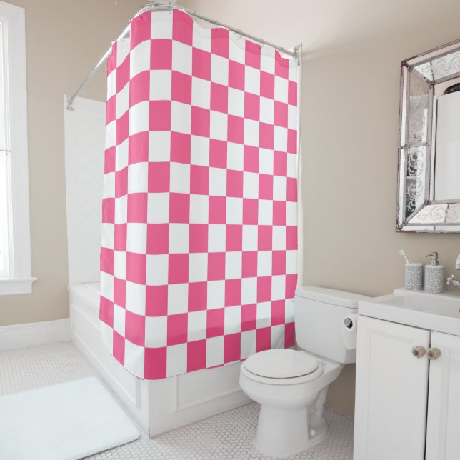 Chequered Hot Pink and White (In Situ)