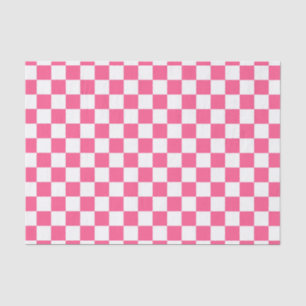 Chequered Hot Pink and White Tissue Paper