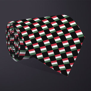 Chequered Hungary Flag Pattern Tie