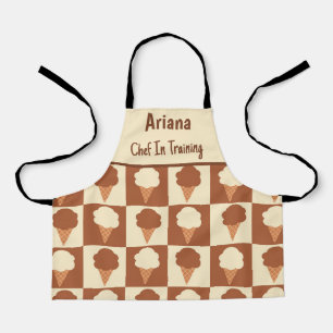 Chequered  Ice Cream Chef in Training  Apron