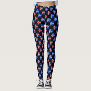 Chequered Iceland Flag Pattern  Leggings