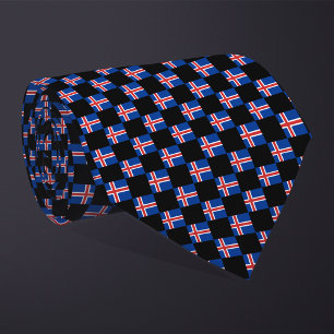 Chequered Iceland Flag Pattern  Tie