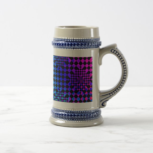 Chequered Illusion by Kenneth Yoncich Beer Stein (Right)