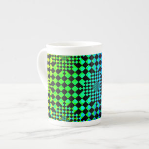 Chequered Illusion by Kenneth Yoncich Bone China Mug