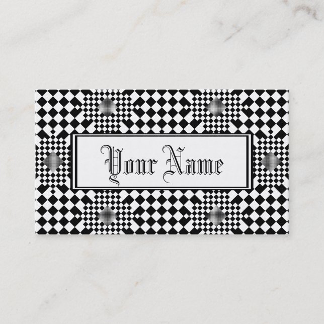 Chequered Illusion by Kenneth Yoncich Business Card (Front)