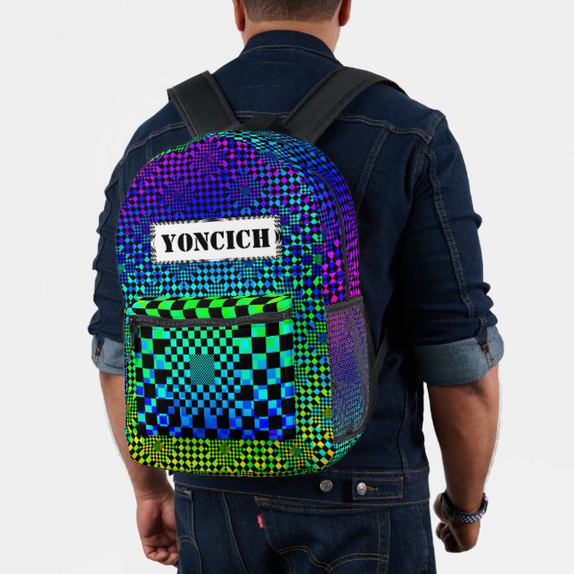 Chequered Illusion by Kenneth Yoncich Printed Backpack (Insitu (Model))