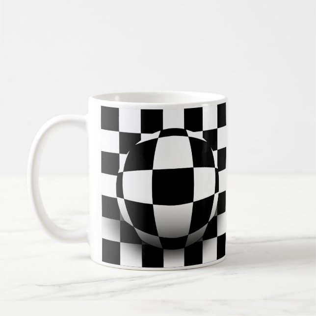 Chequered Illusion Coffee Mug (Left)