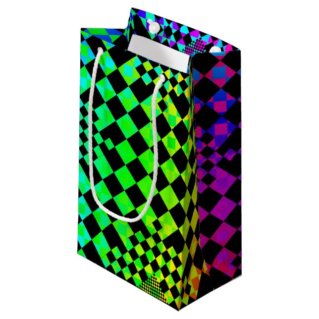 Chequered Illusion [S] by Kenneth Yoncich Small Gift Bag (Front Angled)