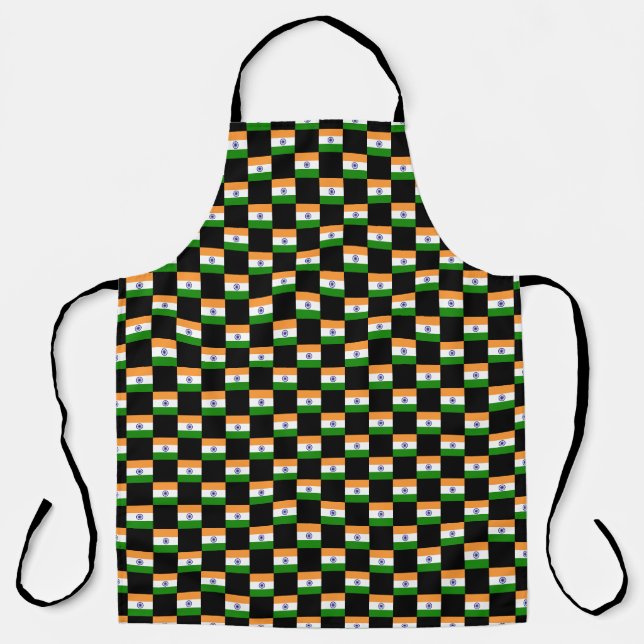 Chequered India Flag Pattern  Apron (Front)