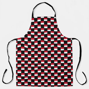 Chequered Indonesia Flag Pattern Apron