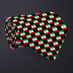Chequered Iran Flag Pattern  Tie