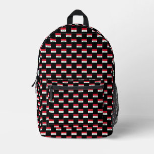 Chequered Iraq Flag Pattern  Printed Backpack
