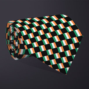 Chequered Ireland Flag Pattern  Tie